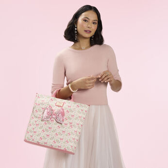 Minnie Mouse Floral All-Over Print Convertible Backpack & Tote Crossbody Bag, Image 2